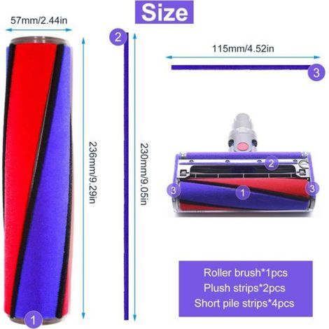 Brosse Aspirateur Filtre Dyson,23.6CM Brosse Parquet Dyson, Nettoyage sol Accessoire Dyson, pour Aspirateur Dyson V6, V7, V8, V10, V (1/4)