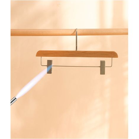 35×1.2×21cm Lot de 8 en Bois Naturel, 35,5 cm Cintres-Pinces, pour Pantalons et Jupes (1/3)