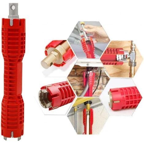Installatore di rubinetti e lavandini, installatore di rubinetti e lavandini, chiave per tubi dell'acqua, attrezzo per idraulici, set di chiavi a bussola per proprietari di casa, accessori per chiavi (1/5)