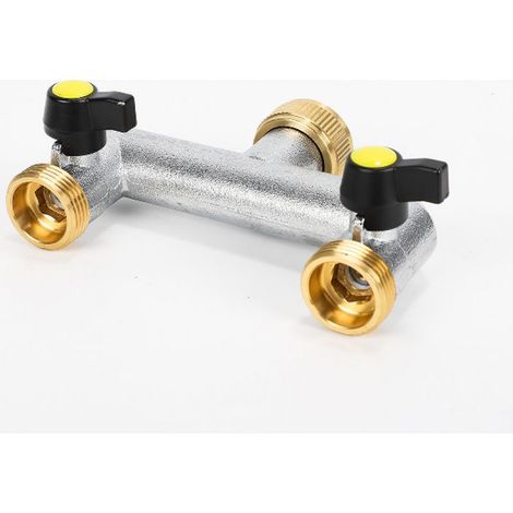 Ensemble de séparateur de Tuyau d'arrosage à 2 Voies, connecteurs de Tuyau d'eau, Distributeur de Robinet de Valve Individuel extérieur pour Le Lavage de Voiture d'irrigation de Jardin (1/5)