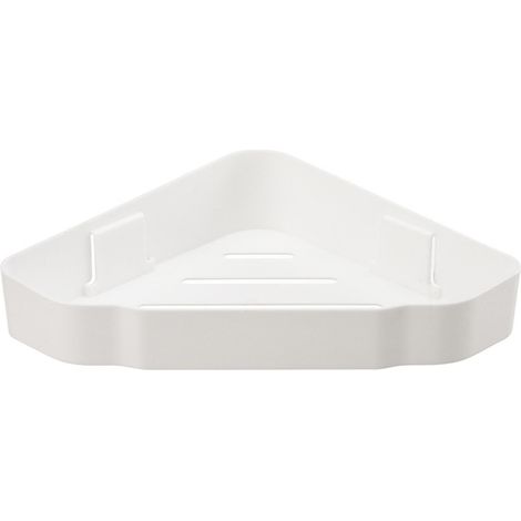 Étagère d'angle de rangement en plastique multifonctionnelle grande capacité, organisateur de douche simple pour salle de bain (1/5)