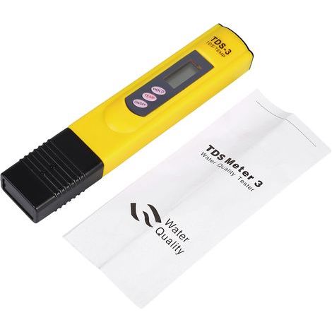 Neuer LCD-Wasserqualitätsprüfstift, Reinheitsfiltertester, TDS-Messgerät (0–9999 ppm), Temperaturanzeige, gelb (1/5)