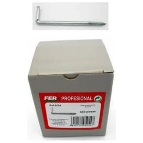 FER PROFESIONAL Alcayatas de Acero Zincado 3.4 x 70mm Caja de Cartón 100 Unidades