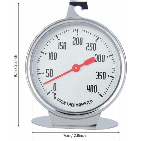 Thermomètre de Cuisson à Four, Indicateur de Température Thermomètre à Lecture Instantanée Sonde en Acier Inoxydable avec Crochet pour Cuisson au Four ou Barbecue - 7 x 9 cm (1/4)