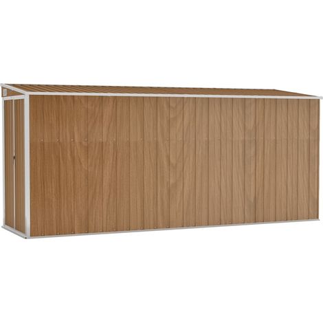 Abri de jardin mural Marron 118x382x178 Acier galvanisé (1/5)