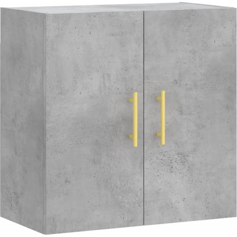 Mobile contenitore moderno a parete pratico 60 x 31 x 60 cm in legno composito grigio cemento 020048794