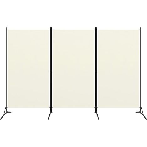 Cloison de séparation 3 panneaux Blanc crème 260x180