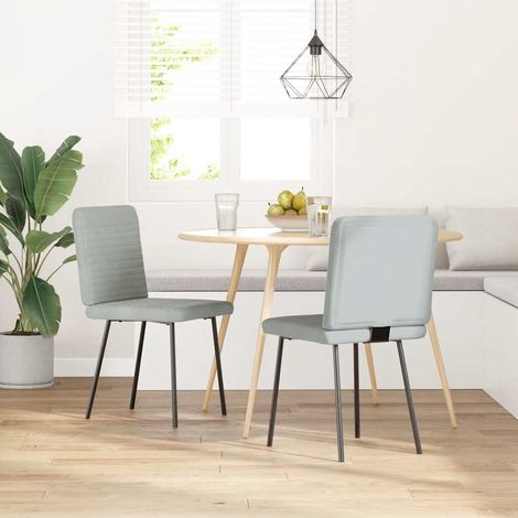 Lot de 2 Chaises à manger,Chaise de cuisine Gris clair Velours CFW78197 (1/5)