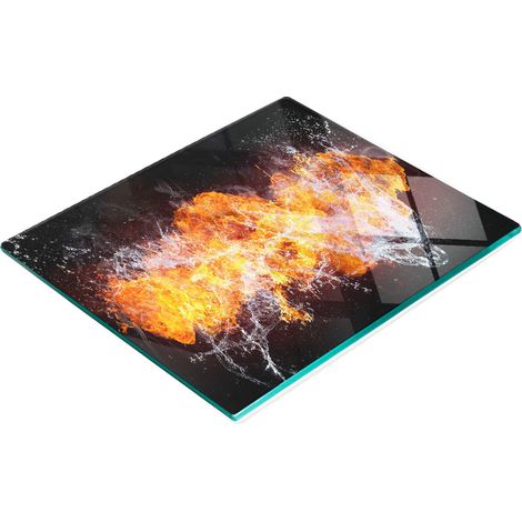Tabla decorativa de vidrio para servir aperitivos, ideal para fuego y agua, 60x52 cm. (1/5)
