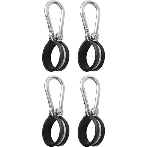 Lot de 4 colliers de serrage rembourrés en caoutchouc avec boucle, 4 clips de câble, câble métallique à suspendre pour garage, maison et atelier, diamètre intérieur de 40 mm