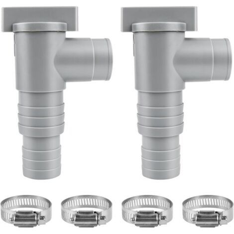 2 Pcs vanne d'arrêt Piscine 32mm Vanne d'entretien pour Piscine avec 4 Colliers de Serrage Accessoires d'entretien pour Piscine Hors Sol (1/5)