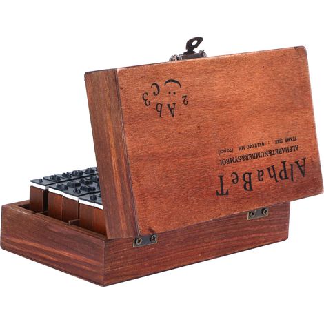 Kit de 70 tampons vintage en bois, lettres et chiffres pour scrapbooking DIY