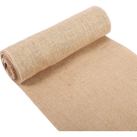 Nature Hessian Jute Burlap Ribbon Rustic Table Runner Crafts Chair Home Wedding Party 30x500cm (1/5)