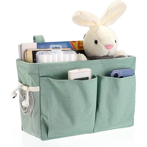 Table de lit pliante rangement suspendu poches de lit paniers ajustables ruban adhésif suspendu organisateur de lit caddy polyvalent sac de rangement suspendu pour la maison bureau école (1/5)