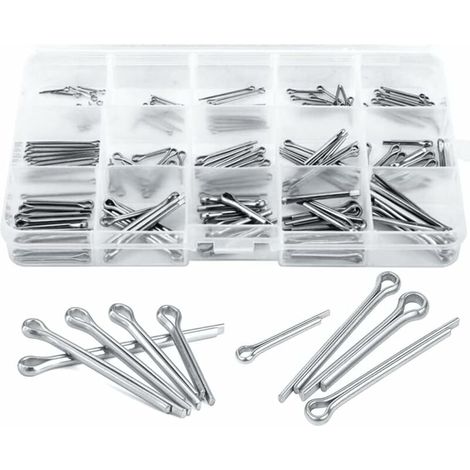 Goupille Fendue 150 pièces Goupille de Verrouillage en Acier 304 Inoxydable Assortiment pour la Mécanique de Petits Réparation 15 Tailles Différentes (1/5)