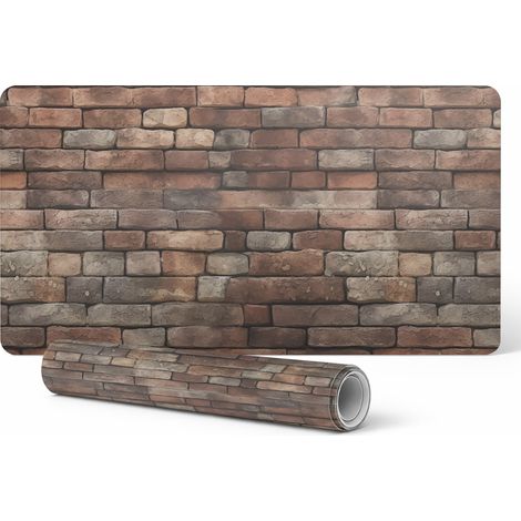 Alfombrilla protectora para encimera de oficina, empresa, lugar de trabajo, pared de ladrillo retro, 120x60 cm