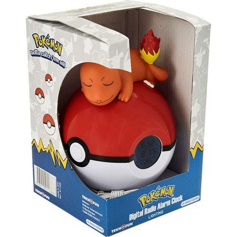 Madcow Entertainment, Reloj Despertador Lampara Led Charmander Durmiendo En Pokeball Reloj Despertador De Pokemon (1/2)