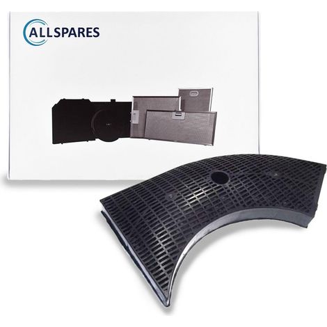 Filtro de carbón AllSpares para campanas extractoras compatible con Elica Tipo 10, F00330S / Bosch DHU665E, DHU965E / Siemens LU29050, LU29250 (263 x 135 x 25 mm) (1/2)