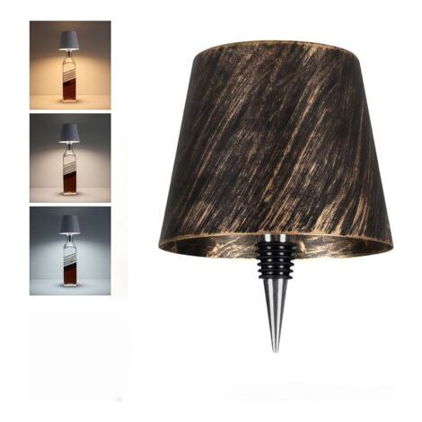 BUNTHAUS Lampe à Bouteille Sans Fil, Nouvelle Lampe à Bouteille de Vin Sans Fil à Gradation Continue en 3 Couleurs, Lampes à Bouteille de Vin LED USB Rechargeables avec Touche pour la Maison, le (1/5)