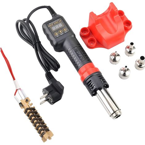 Pistola de aire caliente, diseño portátil, control de temperatura ajustable, 8208 KIT2, enchufe europeo de 220 V. (1/2)