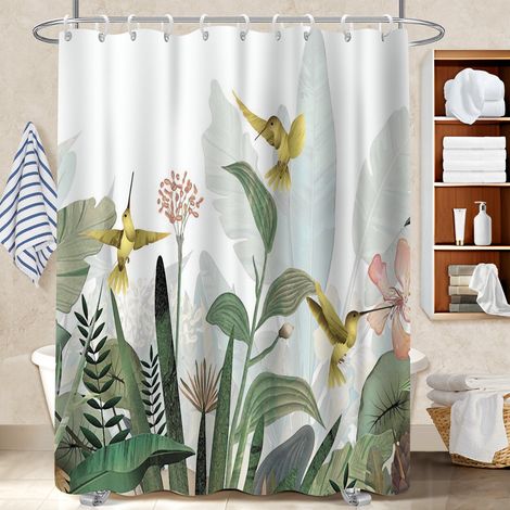 Voile de douche fluide en polyester 180x180 séchage rapide séparation douche pour nouvelle déco pour la rentrée (1/5)