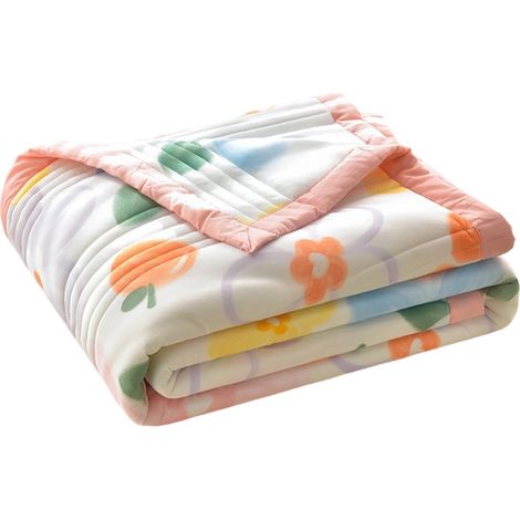 Leichte Tagesdecke für Queensize-Betten, weiche Sommerdecke aus leichter Mikrofaser, moderne Tagesdecke mit Blumenmuster für alle Jahreszeiten, 150 x 200 cm