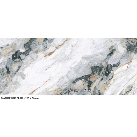 Crédence cuisine adhésive autocollante Adhésif imitation marbre gris - 120 x 50 cm