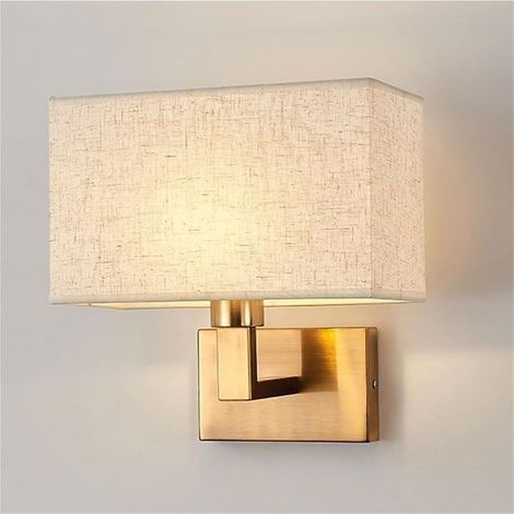 Leseleuchte, moderne Wandleuchte mit beige Stoffschirm, Wandleuchte für Flur, Nachttisch und Schlafzimmer (1/5)