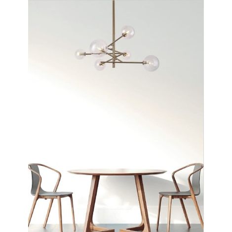 Suspension LOLLIPOP laiton verre 6xG9 Maxlight P0294