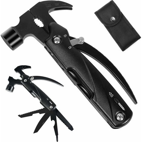 MUMU 12-in-1 Multifunctional Pliers Survival Hammer Multi-Purpose Hammer with Stainless Steel Blade for Camping Hunting and Hiking (1/4)