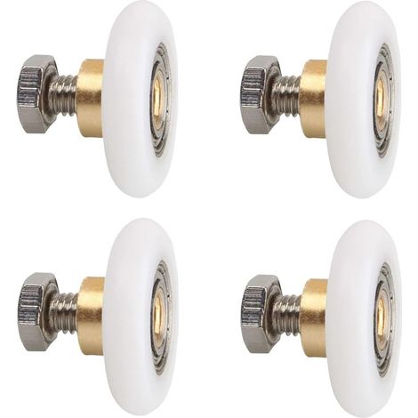 4-teiliges Schiebetürrollen-Set, Duschrollen, Schiebetürrolle, Duschtürrolle, mit M6-Schrauben, für Duschtür-Ersatzrollen (20 mm) (1/5)