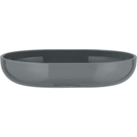 Porte Savon Posa, Support Savon, Plastique sans BPA, 12x2,5x9 cm, gris - chromé (1/4)