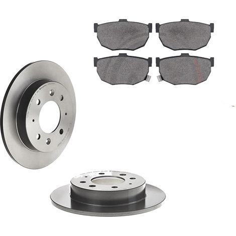 KIT FRENI POSTERIORI compatibile con KIA CERATO 2 VOLUMI / CODA SPIOVENTE , 3 VOLUMI (LD) - DISCHI + PASTIGLIE OEM: FDB638 / 17655 /SOSTITUZIONE DIRETTA/BASSA POLVERE/SILENZIOSO (1/5)