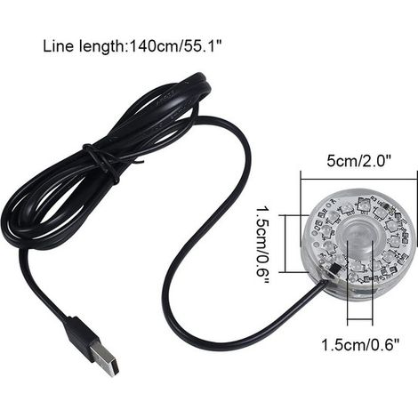 Éclairage LED pour Aquarium Étanche Lampe Submersible Multicolore Ventouse USB pour Décoration de Fish Tank