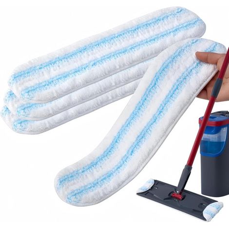 Paquete de 4 fundas de microfibra de repuesto para fregonas Vileda H2PrO. Aptas para todo tipo de suelos duros, reutilizables e ideales para la limpieza de suelos. (1/5)