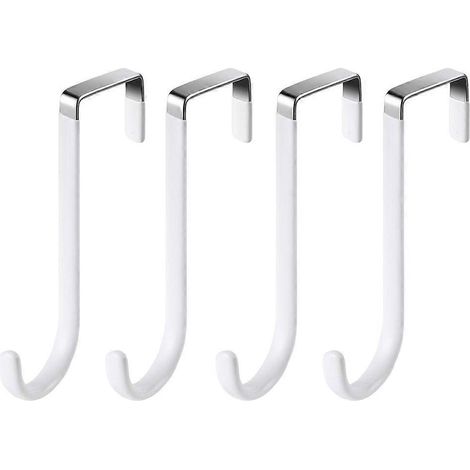 Lot de 4 crochets en acier inoxydable, adhésifs résistants, pour un rangement pratique. (1/4)