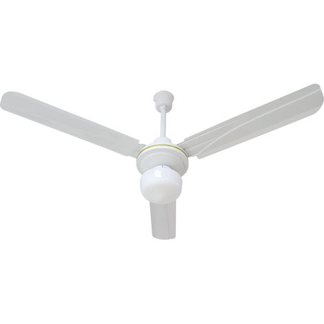 Ventilateur de Plafond avec Lumière, 3 pales, 5 Vitesses, Lumière intégrée 60 W, Diamètre 120 cm, Puissance 65 W, Commande Murale Filaire (1/5)
