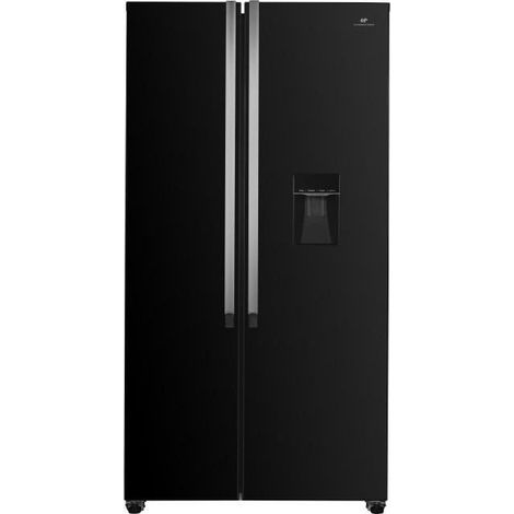 Continental Edison – Réfrigérateur américain 2 portes 529L – Total No Frost – Moteur inverter 39 dB – L90 cm x H177 cm – Classe D – Noir (1/6)