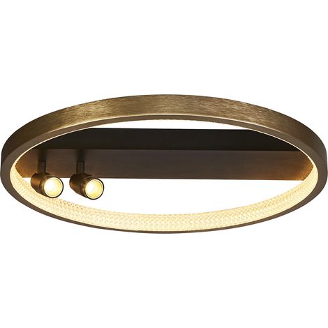 Plafoniera Moderno Adornare Acciaio Nero Policarbonato Oro Led 37,8W 2700K (1/5)