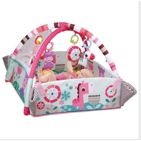 Tapis D Eveil - 5 En 1 Evolutif Pour Bebe - 30 Balles Oceaniques - 12 Melodies - 20 Minutes Musique Et Lumieres - Rose - 1 Piece (1/4)
