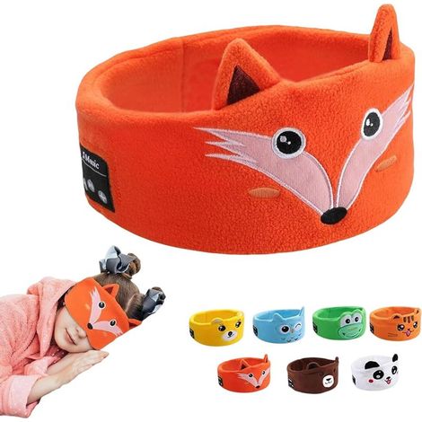 Kids bandeau, masque nuit enfant élastique, bandeau Bluetooth mignon, doux et confortable, Bluetooth V5.0, volume réglable, idéal pour la conduite ou l'heure du coucher (D) (1/5)