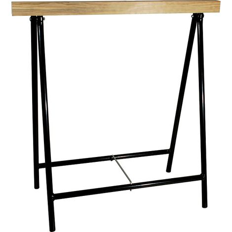 Tréteau métal pliant avec dessus bois - hauteur 0.80 m - L. THEARD SAS