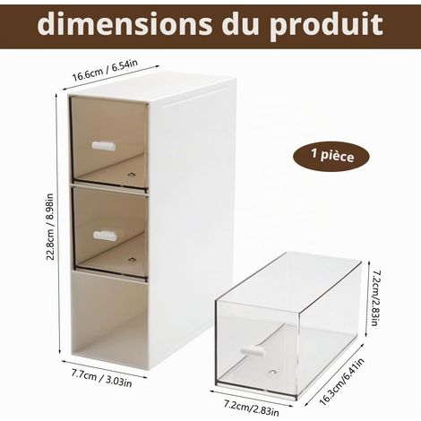 Caja de té de plástico con 3 cajones (1/5)