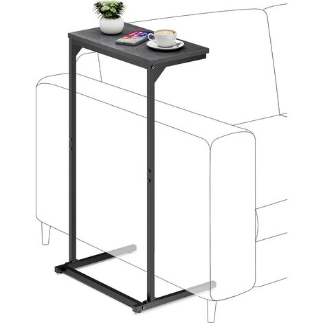 table d'appoint en forme de C, petite d'appoint, canapé 72,9 cm, salon, chambre à coucher, noire TB01BK071EU (1/5)