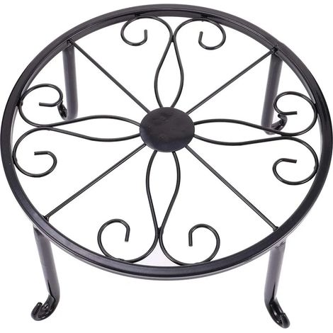 Porte-fleurs en métal Support de plantes en fer noir Décoration intérieure extérieure de balcon (1/4)