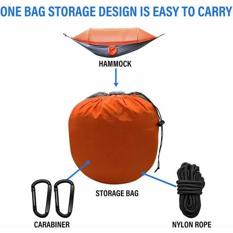 Moustiquaire Hamac Ultra-léger de Voyage Camping.200 kg Capacité de Charge.270 x 140 cm. Respirante. Nylon à Parachute pour Randonnée Camping Excursion Jardin Cour (1/4)