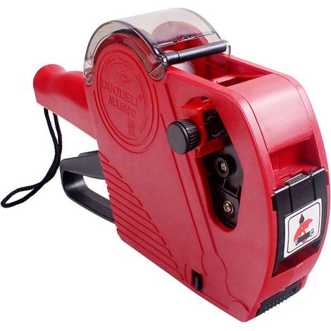 MX-5500EOS Etiqueteuse de prix à 8 chiffres, étiqueteuse de fixation de prix avec rouleaux d'étiquettes et rouleaux encreurs pour bureaux, magasins et épiceries - rouge (1/2)