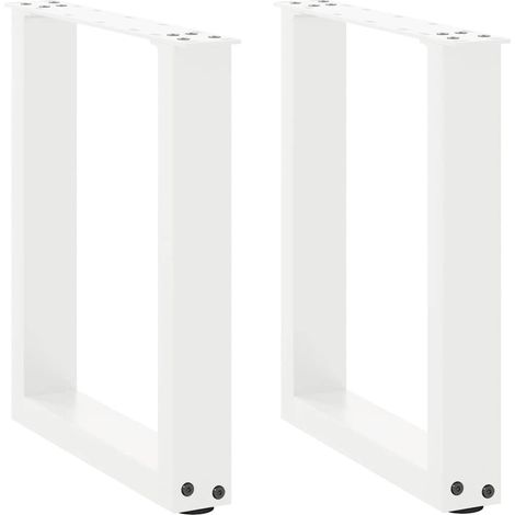 Patas para mesa de centro en forma de U (2 unidades), color blanco, 38 x 42-43 cm, acero vidaXL