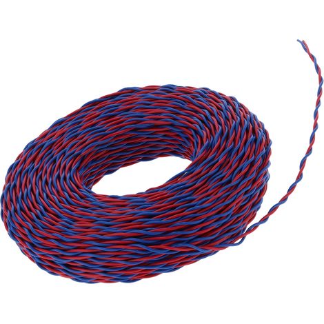 Fil électrique souple RVS 2x0,75 mm² 42 brins, conducteur isolé gainé PVC, câble électrique 100 mètres (328,1 pieds), AC 300V, rouge et bleu (1/5)
