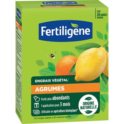 Engrais Végétal Agrumes, Plantes Méditerranéennes 650 g - des Fruits Plus abondants - Seulement 1 Application en 3 Mois - Jusqu'à 26 Arbres - Produit 100% Naturel avec zéolite (1/2)